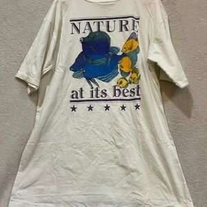 vintage Explora Mexico shirt "nature at its best" tropical fish on back size L
